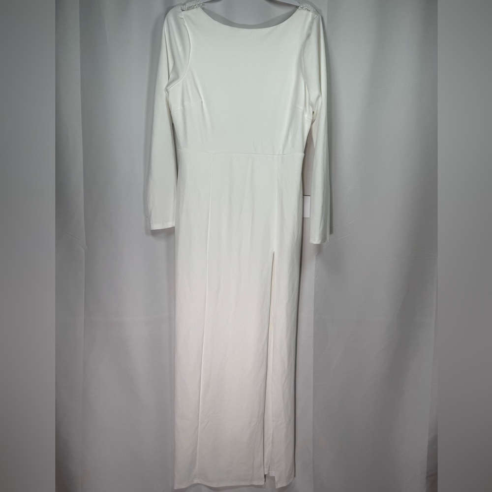 Lulus Romantic Moments Lace Long Sleeve Maxi Dress White XL